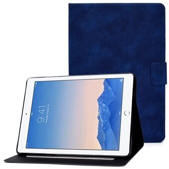 Voor iPad Air (2013) / Air 2 / iPad 9,7-inch (2017) / (2018) Schokbestendige hoes Kalf getextureerde lederen tablet Folio Flip Cover goed beschermde Stand hoes met kaarthouder