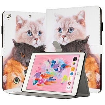 Voor iPad 9,7-inch (2017) / (2018) / iPad Air (2013) / Air 2 PU-lederen tablethoes Patroondruk Schokbestendige hoes met kaarthouder