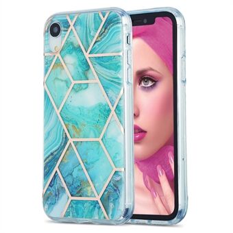 Volledige bescherming verzinken IMD marmerpatroon las 2.0 mm TPU Protector Cover voor iPhone XR