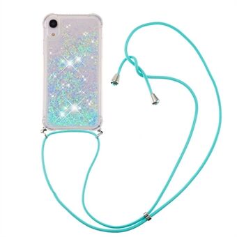 Glitter Quicksand Soft TPU-telefoonhoes met handsfree snoer voor iPhone XR 6,1 inch