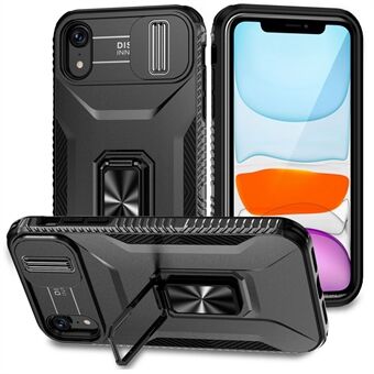 Voor iPhone XR Hoesje TPU+PC Ring Kickstand Telefoonhoesje Ondersteunt Magnetische Autohouder