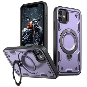 Voor iPhone 11 / XR Hoesje Compatibel met MagSafe Militaire Bescherming PC+TPU Kickstand Telefoonhoesje