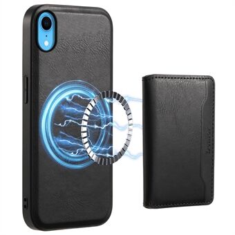 DENIOR voor iPhone XR 6,1 inch hoesje Magnetisch PU leer + PC + TPU Afneembare kaarthouder telefoonhoesje