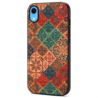 Voor iPhone XR hoesje PU-leer+PC+TPU Bloemenpatroon Anti-val Telefoonhoes.