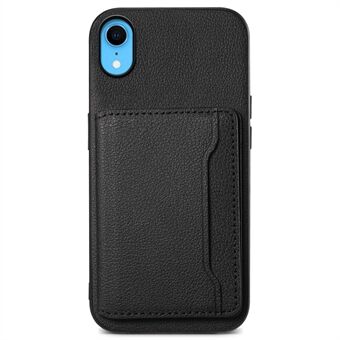 Voor iPhone XR Hoesje met Kickstand Kalfsleer Textuur PU Leren Coating Telefoonhoesje