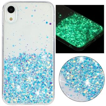 Voor iPhone XR Schokbestendige Telefoonhoes Epoxy Glitter Schitterende Luminous TPU Telefoonhoesje