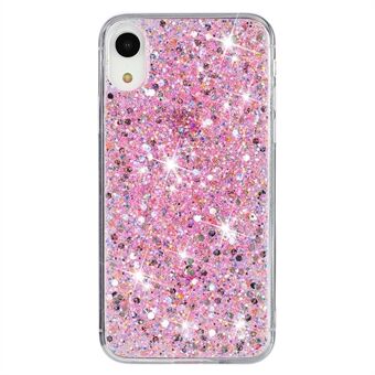 Voor iPhone XR 6.1 inch TPU Telefoonhoesje met Valbescherming, Epoxy Glitterige Pailletten Cover.