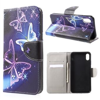 Portefeuille met kruistextuurpatroon Leren beschermhoes voor iPhone XS Max 6,5 inch