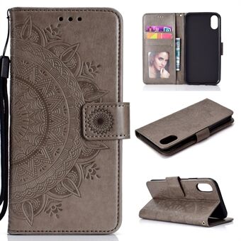 Leren portemonnee-hoesje met mandala-patroon voor iPhone XS Max 6.5 inch