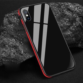 SULADA Tempered Glass + Metal Frame + TPU Hybrid Mobile Shell Case for iPhone XS Max 6.5 inch