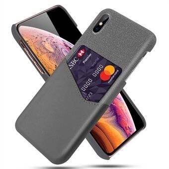 KSQ Doek Splicing PU-leer gecoate pc-hardcase met kaartsleuf voor iPhone XS Max 6.5 inch