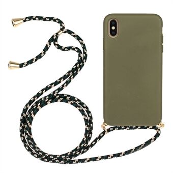 Milieuvriendelijke natuurlijke tarwestro zachte TPU telefoonbeschermingshoes met multifunctionele band voor iPhone XS Max 6,5 inch.