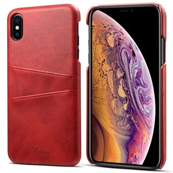 SUTENI PU-leer gecoat pc-hoesje Getextureerde PU-lederen telefoonbeschermer met kaarthouders Ontwerp voor iPhone XS Max 6.5 inch