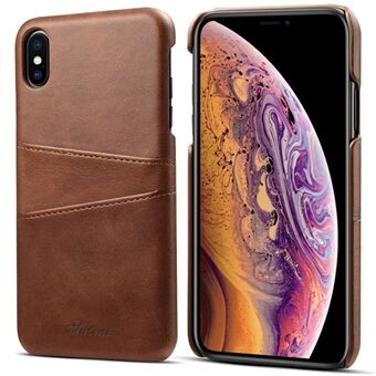 SUTENI PU-lederen pc-hoes Getextureerde PU-lederen telefoonbeschermer met kaarthouders Ontwerp voor iPhone XS Max 6.5 inch