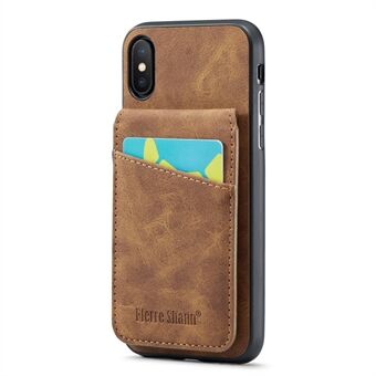 FIERRE SHANN standaard telefoonhoesje voor iPhone XS Max 6,5 inch PU-leer + TPU-hoes met kaarthouder