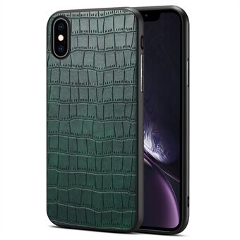 Voor iPhone XS Max telefoonhoesje krokodil-textuur PU-leer+PC+TPU anti-val hoesje