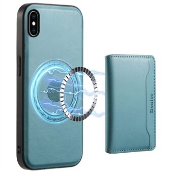 DENIOR voor iPhone XS Max 6.5 inch Case Kickstand Koeienhuid Textuur Telefoontas Cover Compatibel met MagSafe