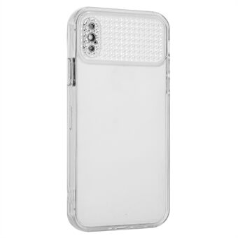 Voor iPhone XS Max 6.5 inch heldere behuizing met valbeveiliging TPU strass decoratie, slimme telefoonhoes.