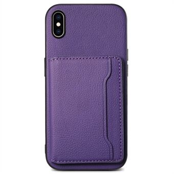 Voor iPhone XS Max Hoesje Kaarthouder Ultra Dunne PU Lederen+PC+TPU Telefoonhoes