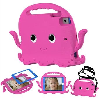 For iPad Mini/Mini 2/mini 3/mini 4/mini (2019) 7.9 inch EVA Tablet Case Cute Cartoon Octopus Protective Cover Pen Slot Design Anti-drop Case with Handle and Shoulder Strap