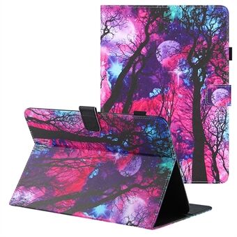 Universal lederen portemonnee met patroonprint, Stand voor 8-inch tablets, afmeting: 224x156x23 mm