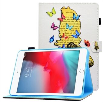 Gestikte schokbestendige hoes voor iPad Mini / Mini 2 / 3 / 4 / mini (2019) 7,9 inch tablet lederen hoes patroon bedrukt magnetische hoes met Stand / kaartsleuven