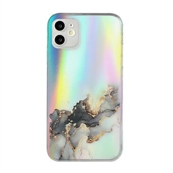 Reliëf marmer patroon Laser ontwerp TPU telefoon beschermende achterkant voor iPhone 11 6.1 Inch