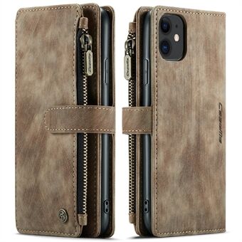 CASEME C30-serie schokbestendig ritsvak telefoon shell PU lederen portemonnee hoesje telefoonhoes met 10 kaartsleuven voor iPhone 11 6.1 inch