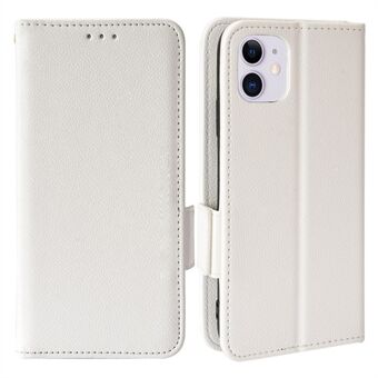 Voor iPhone 11 6.1 Inch Magnetische Smartphone Shell Litchi Textuur Anti-vingerafdruk PU Lederen Stand Wallet Case Mobiele Telefoon Cover