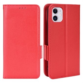 Voor iPhone 11 6.1 Inch Magnetische Smartphone Shell Litchi Textuur Anti-Vingerafdruk PU Lederen Stand Wallet Case Mobiele telefoon Cover