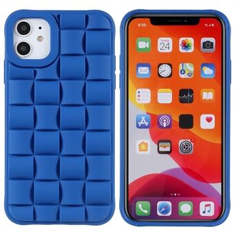 Voor iPhone 11 6.1 Inch Zachte Telefoon Cover Siliconen Smartphone Shell Anti-Drop Schokbestendig 3D Raster Geweven Telefoon Cover