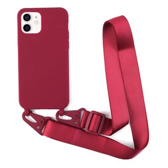 Voor iPhone 11 6.1 inch Slank Mat Telefoonhoesje Valbestendige TPU Achterkant Met Schouderband