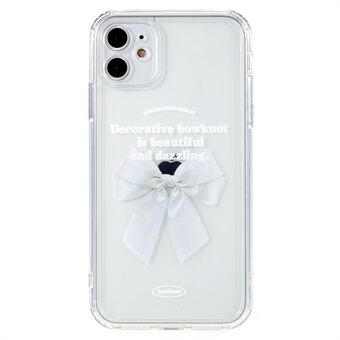 Voor iPhone 11 6.1 inch Modieus hoesje met strikpatroon Transparant Precieze uitsparing Zachte TPU-telefoonhoes