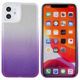 For iPhone 11 6.1 inch Phantom Series Gradient Phone Case Drop Proof TPU Back Cover with Separable Glittering Plate