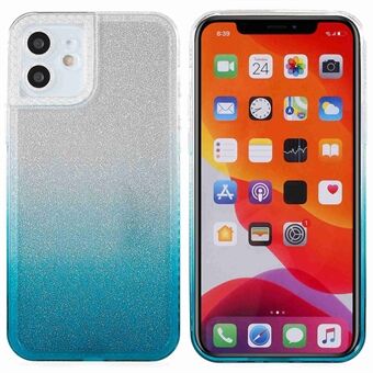 For iPhone 11 6.1 inch Phantom Series Gradient Phone Case Drop Proof TPU Back Cover with Separable Glittering Plate