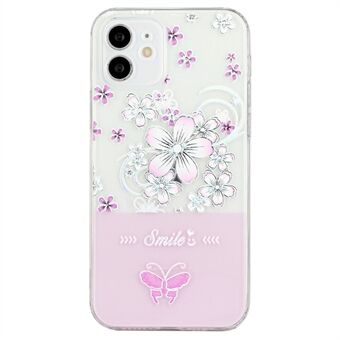 Voor iPhone 11 6.1 inch gelakte vlinder TPU achterkant van de behuizing mobiele telefoon beschermhoes: