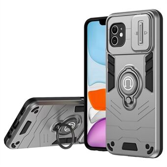 Voor iPhone 11 hoesje met PC+TPU Kickstand en Schuiflenskap.