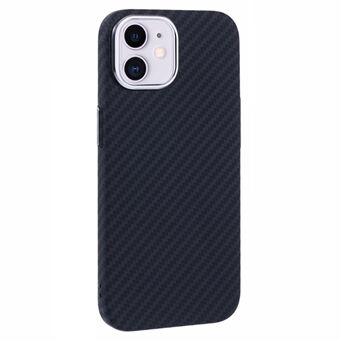 Voor iPhone 11 Hoes Compatibel met MagSafe Carbon Fiber Textuur Water-Transfer PC Telefoonhoes - Zwart