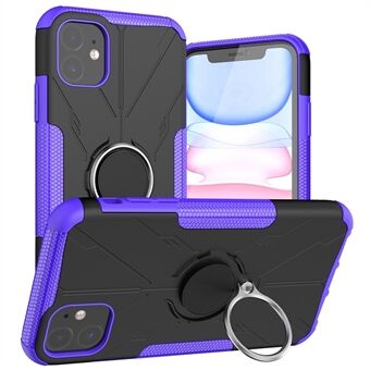 Voor iPhone 11 6.1 inch beschermhoes Schokbestendige pc + TPU-achterkant met Ring