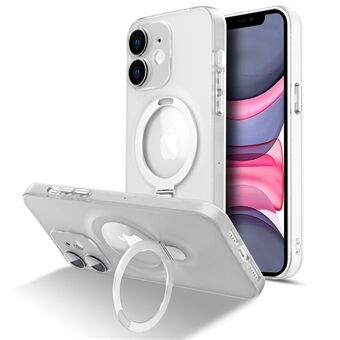 Voor iPhone 11 6,1 inch magnetische standaard Case Matte PC + TPU telefoonhoes met cameralensbeschermer