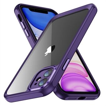 Voor iPhone 11 hybride schokbestendig TPU + acryl telefoonhoes metalen cameraframe doorzichtige achterkant