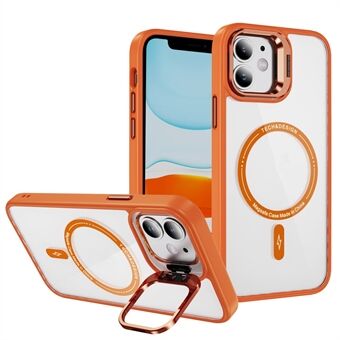 YSM Voor iPhone 11 Magnetisch Telefoonhoesje Camera Kickstand Transparante Cover