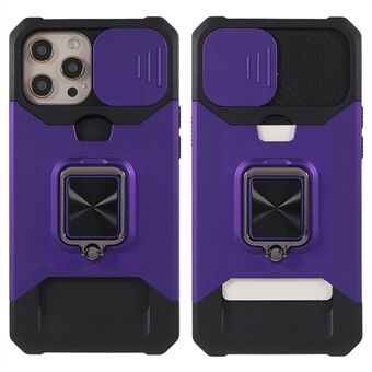 Camera Slider Valbestendig Hybride Telefoon Case Cover Shell met Kaarthouder voor iPhone 11 Pro 5.8 Inch