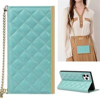 Grid Texture lederen beschermhoes Crossbody-hoes met make-upspiegel en schouderriem voor iPhone 11 Pro