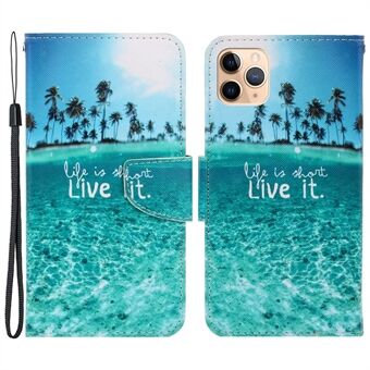 Magnetische Flip Patroon Afdrukken Binnenkant TPU en PU Lederen Portemonnee Case Stand Folio Cover met Riem voor iPhone 11 Pro 5.8 Inch