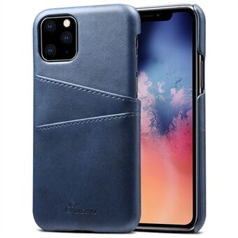 SUTENI Anti-val PU-leer gecoate pc-hoes Getextureerde telefoonbeschermer met kaarthouders Ontwerp voor iPhone 11 Pro 5.8 inch