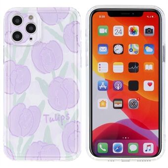 Voor iPhone 11 Pro 5.8 Inch Slanke Telefoon Case Tulp Reliëf Patroon Schokbestendige Telefoon Beschermhoes