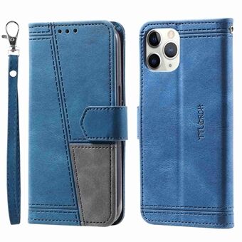 TTUDRCH For iPhone 11 Pro 5.8 inch 004 Splicing Design PU Leather RFID Blocking Wallet Case Stand Flip Folio Phone Cover with Strap