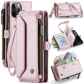 CASEME C36-serie voor iPhone 11 Pro-hoesje met ritssluiting, portemonnee van PU-leer en crossbody telefoonhoes