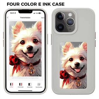 INKZONE Voor iPhone 11 Pro E Ink Telefoonhoes PC+TPU 4-Kleur DIY Patroon Telefoonhoesje